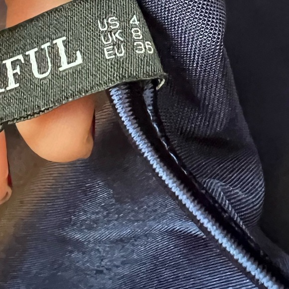 ZAFUL FOREVER YOUNG Womens Navy Slip Dress Size 4 Mini Sexy Date Night Cocktail - Picture 3 of 5